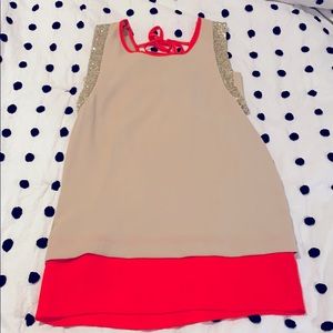 C. Luce Neon and Nude Sequin Dress